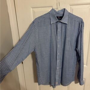 Vineyard Vines Blue and White Checkered Men's Shirt